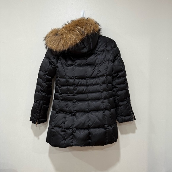 Andrew Marc women’s black puffer coat with raccoon trim - Picture 2 of 9